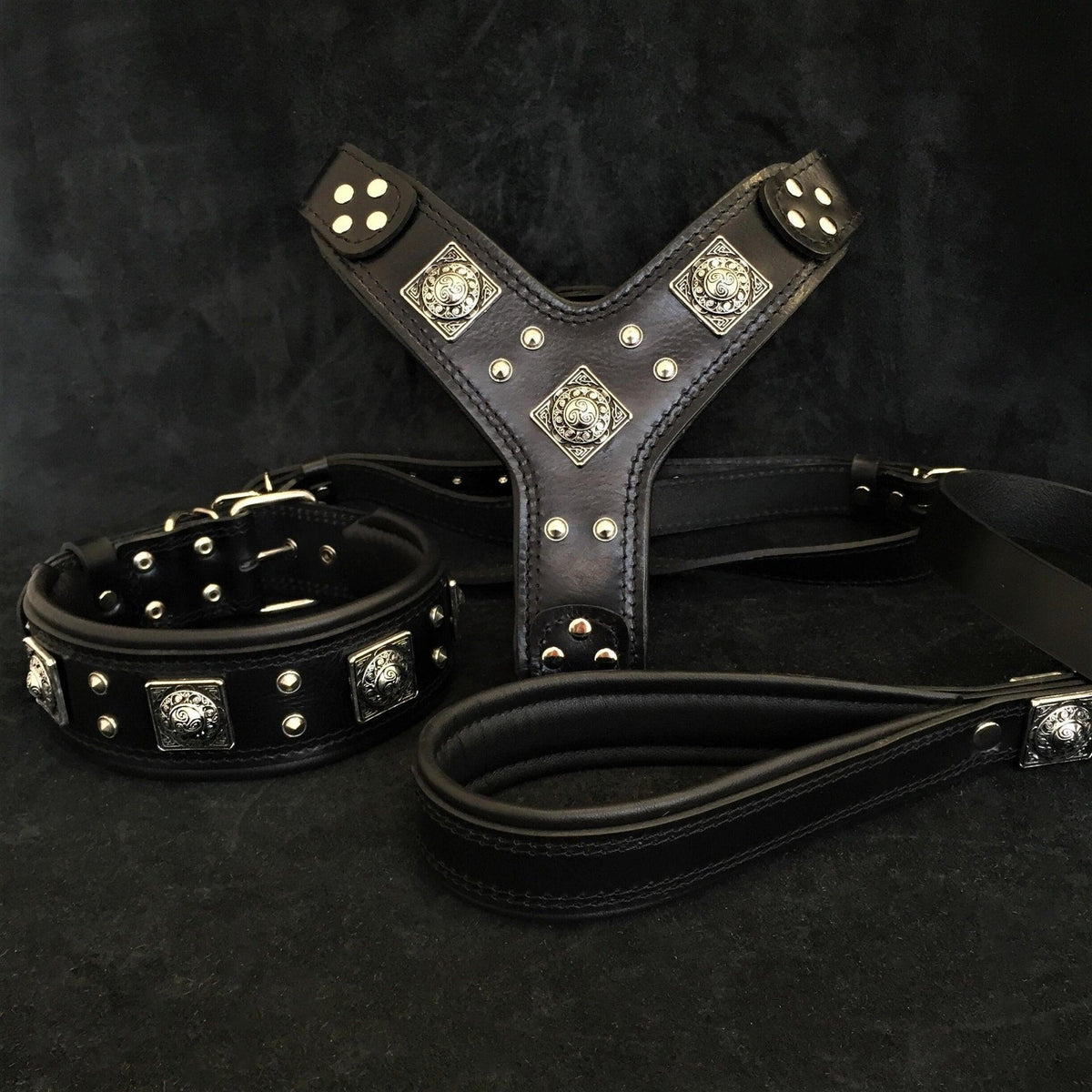 Bestia Eros Black Leather Dog Set