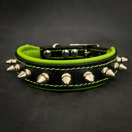 Bestia Spiky Leather Dog Collar